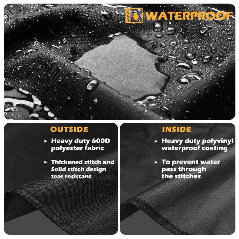 Grisun Grill Cover for Green Mountain Daniel Boone Prime WiFi Grills, Anti-Fade Waterproof Wood Pellet Grill Cover for Ledge Prime Plus WiFi Pellet Grill, Full Length BBQ Cover, 600D Fabric, Black - Image 3